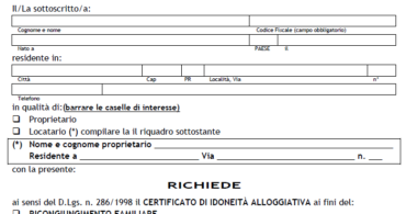 Pratiche di Idoneità alloggiativa degli immobili